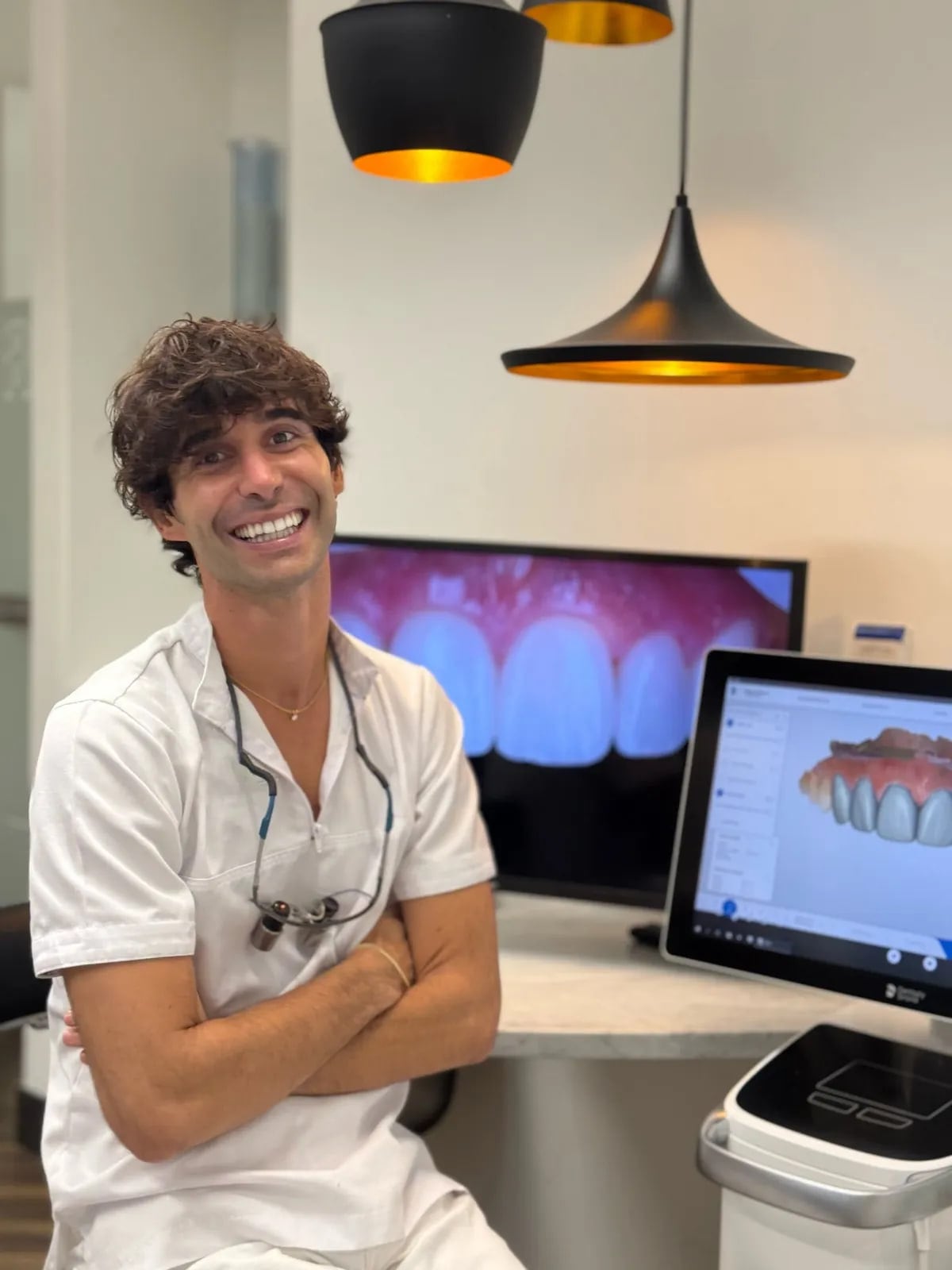Dr. Victor Masip, Cosmetic Dentist & Porcelain Artist, in the studio.
